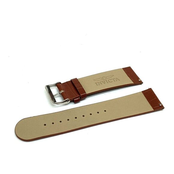 Invicta Watch Replacement Band Brown Leather 26mm Lug Silver Tone Steel … - Picture 5 of 5